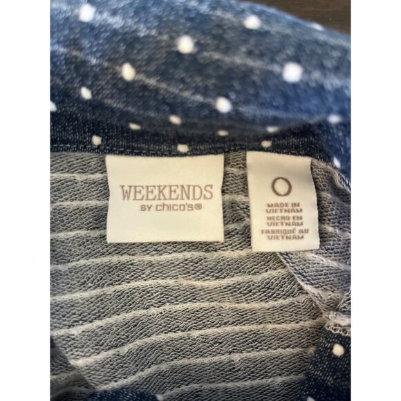 Weekends By Chico's Womens Size 0 US Size 4 Long Sleeve Polka Dotted Jacket - Picture 4 of 6